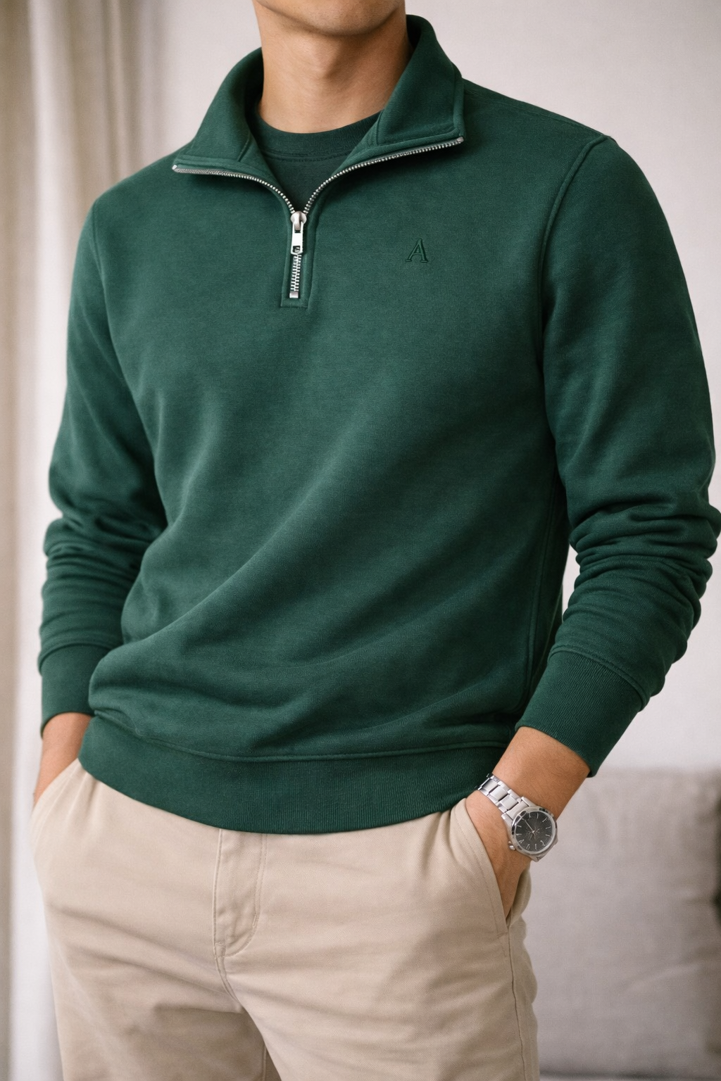 Quarterzip Dark Green